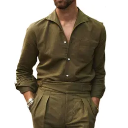 Pantaloni a maniche lunghe verde militare in due pezzi autunno e inverno Set da uomo stampato allentato casual