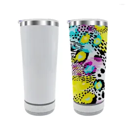 Water Bottles 20OZ Stainless Steel Cone Smart Bluetooth Speaker Music Tumbler Cup Drinkware Wireless Double-layer Vacuum
