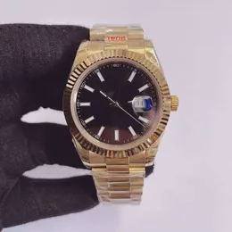 U1 ST9 Wristwatch Datejust الرئيس أوتوماتيكي الساعات الرجال الياقوت الزجاج الذهب الفولاذ المقاوم للصدأ حزام أسود الاتصال الساعات الذكور 40 ملم