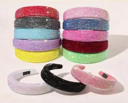 Cheio de cristal headbands diamante acolchoado designer headband bling strass mulheres cabeça hoop luxuoso hairband meninas acessórios de cabelo 9834001