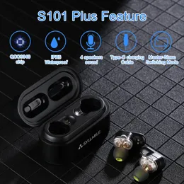 Headphones Dual Dynamic Drivers SYLLABLE S101 Plus bass earphones MasterSlave Switching Mode wireless headset of QCC3040 Chip S101 plus