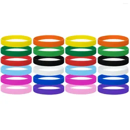 Wrist Support 24 Pcs Silicone Luminous Bracelets Rubber Glow Wristbands For Kids Teens Adults
