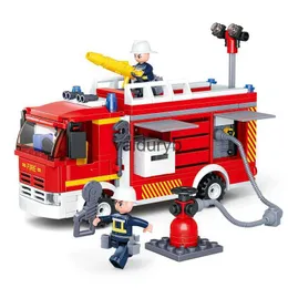 ブロック都市消防車の車両車両警察消防士フィーチャヒーロービルディングブロックレンガ造りのldren Toys GiftVaiduryb