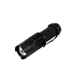 Torce elettriche Torcia ad alta potenza Flash Light 7W 300Lm Q5 Led Cam Torcia Messa a fuoco regolabile Zoom Torce impermeabili Mini lampada Dhpxf