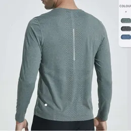 LL Men Yoga Outfit Sports Long Sleeve T-shirt Mens Sport Style Shirts Training Fitness Clothes Training Elastic Quick Dry Sportwear Top Plus Size 5XL 2132