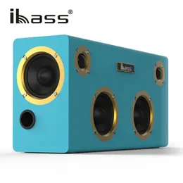 Högtalare Super High Power Subwoofer Wood Bluetooth Högtalare 90W bil Utomhushem Högtalare TV Dator Audio Compatible Coaxial Aux USB