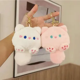 Peluche gattino stridulo. Ciondolo portachiavi creativo con borsa per gatti