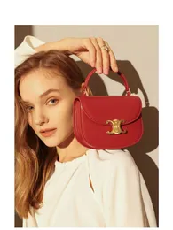 Teen triomphes designer bolsa de couro de luxo genuíno para mulheres 2024 nova primavera e verão nicho de moda versátil um ombro crossbody clássico Triumphal Arch triste