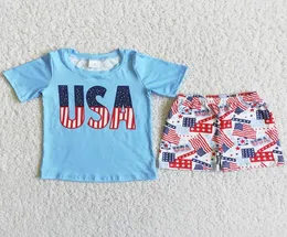 RTS Вся дизайнерская одежда Детские комплекты Одежда для мальчиков Наряды Лето 4 июля Модная одежда для маленьких мальчиков Бутик США Pri3787129