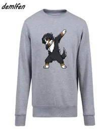 Print Sweatshirt Funny Dabbing Bernese Mountain Dog Men039s Fleece Pullover hoodies Man Funny Coat C04135579745