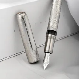 Hongdian 100 EF/F/M/Penna stilografica a pistone con pennino a coltello lungo Bella penna regalo per scrittura con incisione in metallo 240117