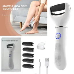 ファイル電気USB充電式フットグラインダーヒールファイル粉砕exfoliator Pedicure Hine Foot Care Tool Grinding File Dead Skin 4PC