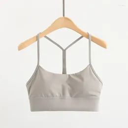Yoga Outfit Lu-u Sports Bra Feminino Beleza Reunida À Prova de Choque Back Strap Fitness Running Vest