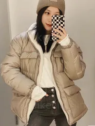 Designer MACKAGES Parkas Winter Puffer Jacket Mulheres Celyn Série de jaqueta metálica lavável Teddy Down pode ser usada em ambos os lados e espessada para mulheres de marca de luxo