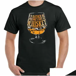 Męskie koszulki męskie koszulki wina T-shirt whisky alkohol humor s śmieszne imprezę grilla kieliszek wygodne krótkie topy l dhwtv