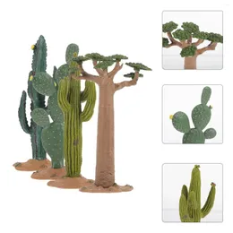 Decorative Flowers Delicate Cactus Moss Artificial Plants Indoor Model Railroad Plastic Desktop Decor