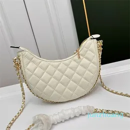 Hobo Underarm Sholldenbag Mini Handbag Crossbody Purse Cowhide Leather Chain Bags Diamond Lattice Women Crescent Pouch