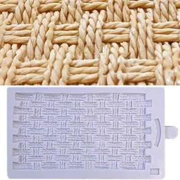 Rustic Basket Weave Mould Silicone Mold Fondant Cake Decorating Tool Gumpaste Sugarcraft Chocolate Forms Bakeware Tools 240117