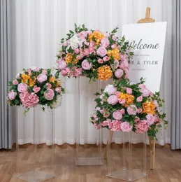 Dekoratif çiçek çelenkleri 45cm-70cm özel büyük yapay çiçek top masa centerpieces Dekor Geometrik Raf Partisi Sahne