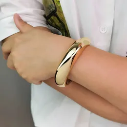 MANILAI Legierung Statement Manschette Armband Armreif Für Frauen Chunky Große Armbänder Gold Farbe Manchette Mode Schmuck Zubehör 240117