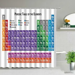 Shower Curtains Periodic Table of Elementshower Curtain in the Bathroom Decoret Chemical Form Digital Printing Waterproof Cloth Curtains