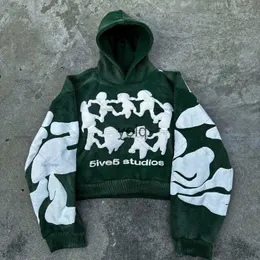 Herrtröjor tröjor y2k gotisk trend mönster brev tryck överdimensionerad hoodie mäns 2023 nya mode mångsidiga löst harajuku pullover tröja män'syolq