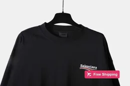 디자이너 남성용 티셔츠 올바른 버전 고품질 B 가족 23SS New Cola Wave Classic 수 놓은 긴 슬리브 티셔츠 남성과 여성 커플 0QSJ