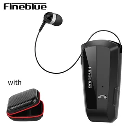 Kopfhörer BT5.0 Fineblue F990 Kabelloses Business-Bluetooth-Headset Sport-Treiber-Kopfhörer Teleskop-Clip-on-Stereo-Ohrhörer Vibration mit Tasche