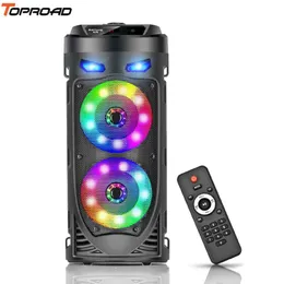 Speakers TOPROAD Bluetooth Speaker 30W Portable Wireless Tower Soundbox Stereo Bass Party Column Support TWS Remote Control LED Lights