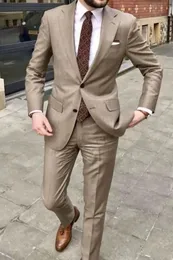 2023 Erkekler Elbise Yakışıklı Sıradan 2 Parçası Erkekler İçin Düğün Smokin Çentikli Çentikli Groomsmen Business Balyer Blazer 240117