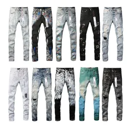 High quality Mens Womens Purple Jeans Designer Jeans Fashion Distressed Ripped Bikers Womens Denim cargo For Men High Street Fashion Jeans Factory direct sales A013