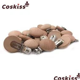 Soothers dişi 20pcs ahşap emzik klipsli hemşirelik aksesuarları kayın klipler çiğnenebilir diş çıkarma diy kukla zincirler bebek teether 220211 dhyno