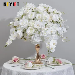 Flores decorativas personalizadas 60cm grande branco rosa orquídea hortênsia flor bola decoração de casamento mesa peça central festa adereço janela
