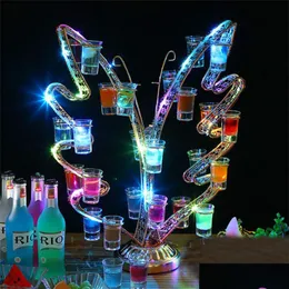 Other Drinkware Creative Tree Shape Wine Glass Holder Party Cocktail Cup Stand Metal S Rack For Nightclub Bar Vip Service Decor Drop Dhodn