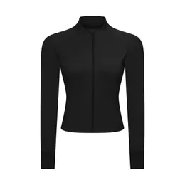 luluemon Neue Jacke LUU Kleidung Yoga-Outfits Damen gebürsteter Kapuzenpullover mit durchgehendem Reißverschluss Sportbekleidung Kapuzen-Workout-Laufbahn-Laufmantel mit Taschen Outdoor-Fleece Daumenlöcher