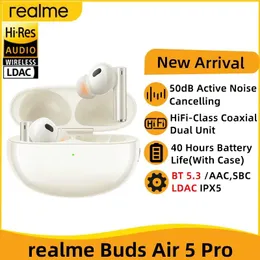Hörlurar Realme Buds Air 5 Pro True Wireless Earphone 50dB Active Noise Reforting LDAC Bluetooth 5.3 Trådlös hörlurar HIFI Kvalitet