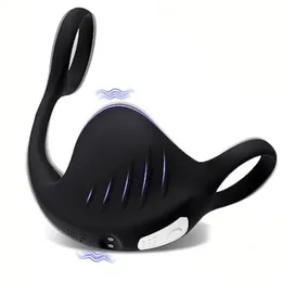 Cock Vibrator Penis Ring Adjust Cockring Testicle Massager Stimulation Male Delay Ejaculation Lock Rings Sex Toys For Men Couple 240117