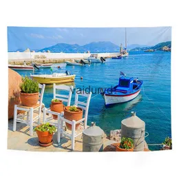 Tapestries Sailboat Tapestry Ocean Wall Hanging Beautiful Sea Beach Landscape Background Art Bedroom Window Decorationvaiduryd