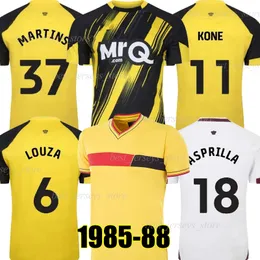 23/24 Retro Soccer Jerseys 1985 1988 Home Away Sarr Kone Martins Kalu Louza Aspilla Porteous Kayembe 2023 2024 Football Shirts