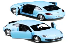 1:36 새로운 Volkgen Beetle Collection 모델 용 Alloy Diecast Metal Car Model Pull Back Car Toys -Red / Sky Blue485760