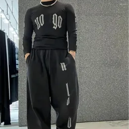 Herrspårsprutor Tryckta hoodies och Sweatpant Suit For Men Women Loose Long Sleeve Tee Shirt Spring Summer Sport Pants Pants