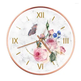 Orologi da parete Orologio 3D Farfalla e fiore Design moderno Orologio di lusso da 12 pollici per la decorazione domestica Silenzioso Duvar Saati