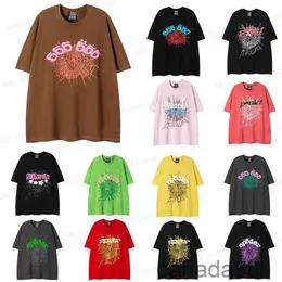 SP5DER TSHIRT MĘŻCZYZNA Kobiet Designer Tshirt Streetwear Hiphop Mash Mash Mash Spider Web Letter Drukuj krótkie rękawie Męs