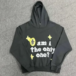 Erkek Hoodies Sweatshirtler Gerçek Resim Kırık Gezegen Kapüşonlu Sweatshirt Renk Kontrast Mektup Köpük Baskı Küçük Nakış Hoodies Retro Sakil T240118