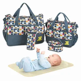 Sacs à couches 5 pièces, ensemble fourre-tout, sacs à couches pour bébé, fourre-tout de voyage pour maman papa, sac de rangement pour femmes enceintesvaiduryb