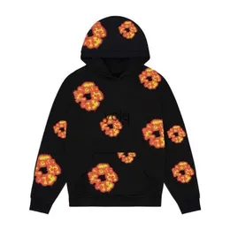 Herrtröjor tröjor amerikanska gotiska stort mönster blomma tryck överdimensionerad hoodie herr y2k gata hip-hop harajuku lös pullover tröjor kvinnoryolq