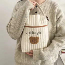 Borse per pannolini Borsa per pannolini per bambini per mamma Orso di cotone Borse per mamma Pannolini per pannolini Organizzatore Cerniera Borse da donna Borsa per maternità Cartone animato Beige Sacvaiduryb