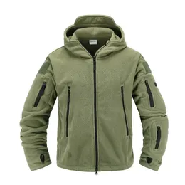 Giacca in pile tattica Uniforme militare Soft Shell Giacca casual con cappuccio Uomo Abbigliamento termico militare 240117