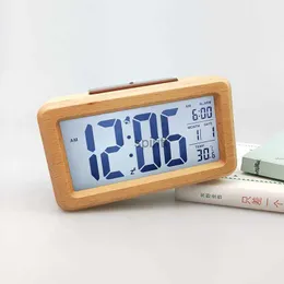 Masa masası saatleri oturma odası dekorasyon Korean masa saati vintage ahşap masa saati dijital saat lcd saat küçük masa saati Reloj Alarm YQ240118