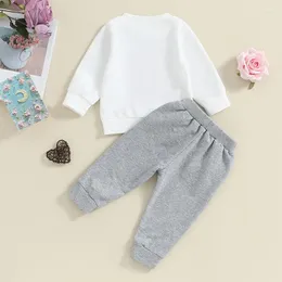 Giyim Setleri Doğdu Erkek Bebek Sevgililer Günü Kıyafet Crewneck Sweatshirt Jogger Pants Set Bahar Terozlu Derecesi Giysileri